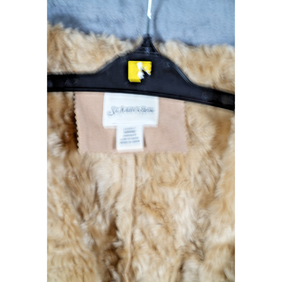 St. John's Bay Faux Suede Sherpa Lined Tan Jacket Size Large Gently Used - Picture 2 of 5